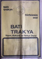 BATI TRAKYA TÜRKÜNÜN SESİ BATI TRAKYA SİYASİ,TÜRKCÜ AYLIK DERGİ 15 ŞUBAT 1933 SAYI 190