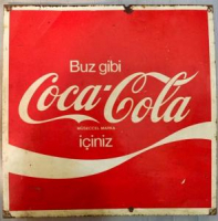 BUZ GİBİ COCA COLA İÇİNİZ REKLAM TABELASI TENEKE DUVARA DOLABA TAKILAN