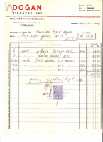 1967 İSTANBULDA DOGAN HIRDAVAT KESİLMİŞ 165.05 LİRALIK FATURA