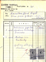 1967 İSTANBULDA ZAVEN VARTAN DEMİRCİ KESİLMİŞ 600 LİRALIK FATURA