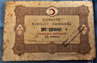 TÜRKİYE KIZILAY DERNEGİ 50 KURUŞLUK YARDIM MAKBUZU