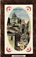 CONSTANTİNOPLE GALATA OVAL CERCEVELİ EDİTÖR MAN IC KARTPOSTAL