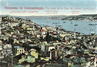 CONSTANTİNOPLE PANORAMİK ENVİRONS TOPHANE GALATA KARTPOSTAL