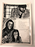 LATİF YILDIZ CİZİM TASARIM MHP PROPAGANDA KARTPOSTAL 17X12 SİYAH BEZAY CİZİM KART
