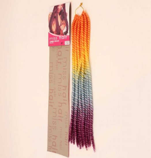 TWIST/BURGU MISS HAIR-100 GR.(OMBRE KOYU SARI AÇIK MAVİ MOR - T30 )