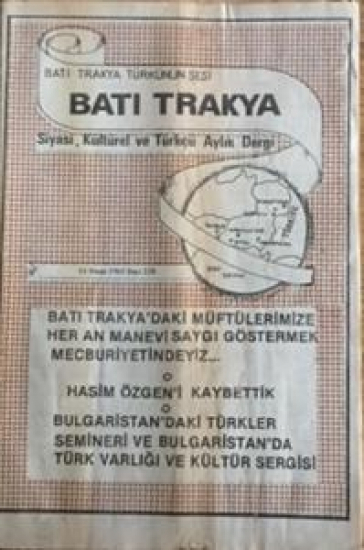 BATI TRAKYA TÜRKÜNÜN SESİ BATI TRAKYA SİYASİ,TÜRKCÜ AYLIK DERGİ 15 NİSAN 1965 SAYI 228