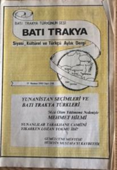 BATI TRAKYA TÜRKÜNÜN SESİ BATI TRAKYA SİYASİ,TÜRKCÜ AYLIK DERGİ SAYI 218