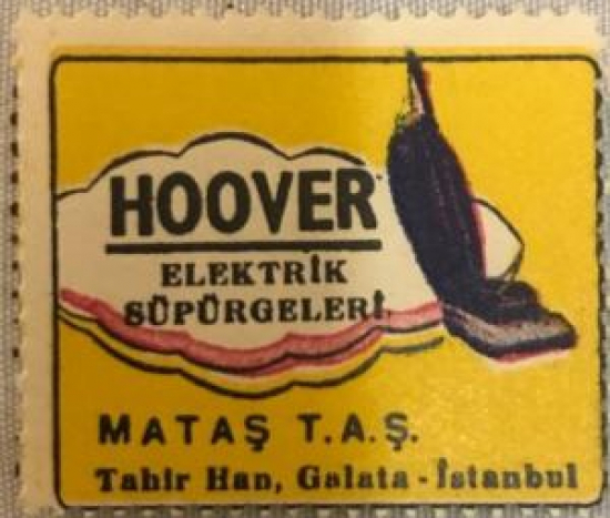 HOOVER ELEKTRİKLİ SÜPÜRGE VİNYET REKLAM PULU 30.36 Mm 1950