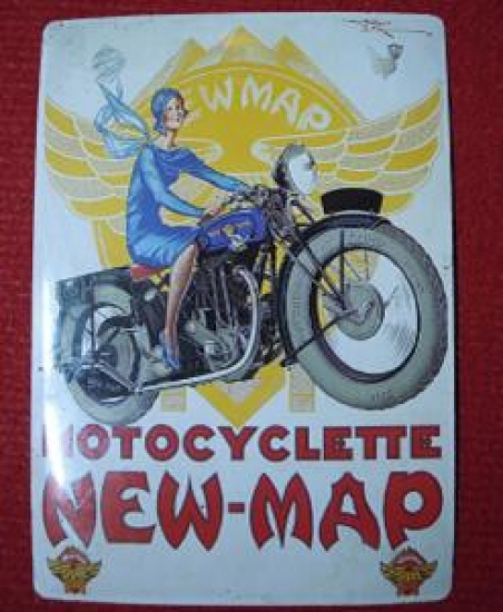 NEW - MAP MOTOCYCLETTE MARQUE 1997 MADE BY METAL ARTS B.V. REKLAM TENEKE TABELA