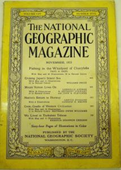 THE NATIONAL GEOGRAPHIC MAGAZINE 1953 YILI AMERİKAN BASKI DERGİ