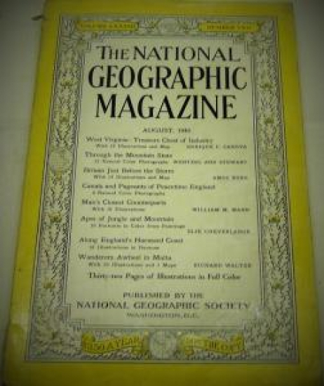 THE NATIONAL GEOGRAPHIC MAGAZINE AUGUST 1940 YILI AMERİKAN BASKI DERGİ