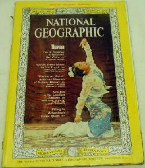 THE NATIONAL GEOGRAPHIC MAGAZINE FEBRURY 1963 YILI AMERİKAN BASKI DERGİ