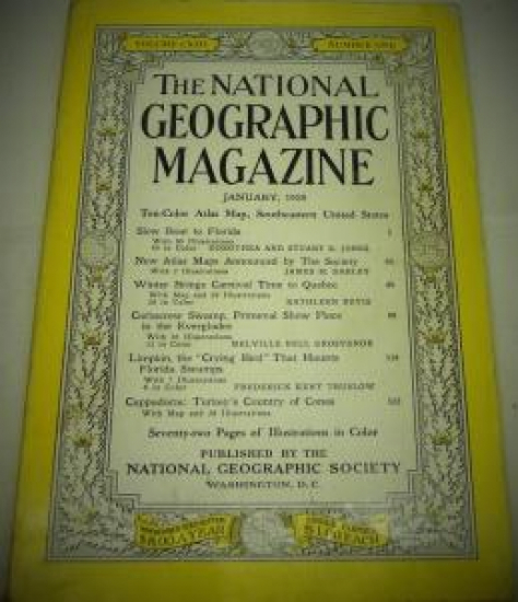 THE NATIONAL GEOGRAPHIC MAGAZINE JANUARY 1958 YILI AMERİKAN BASKI DERGİ