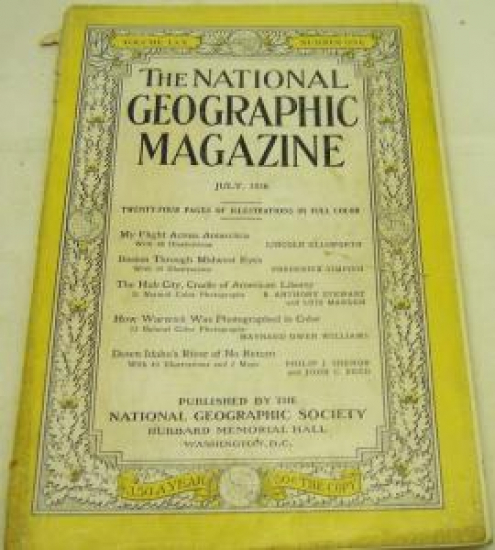THE NATIONAL GEOGRAPHIC MAGAZINE JULY 1936 YILI AMERİKAN BASKI DERGİ