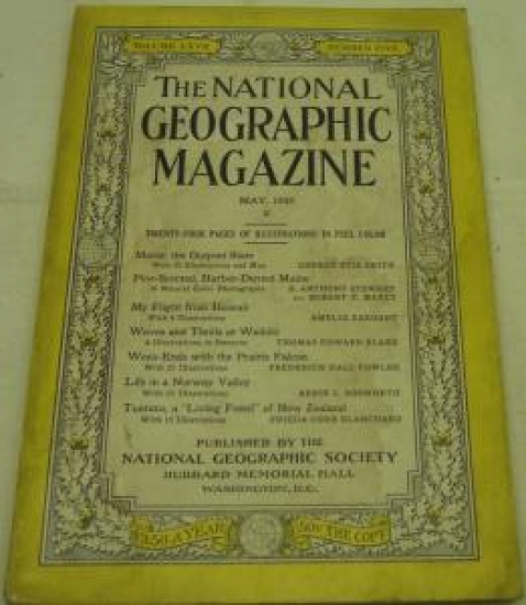 THE NATIONAL GEOGRAPHIC MAGAZINE MAY 1935 YILI AMERİKAN BASKI DERGİ