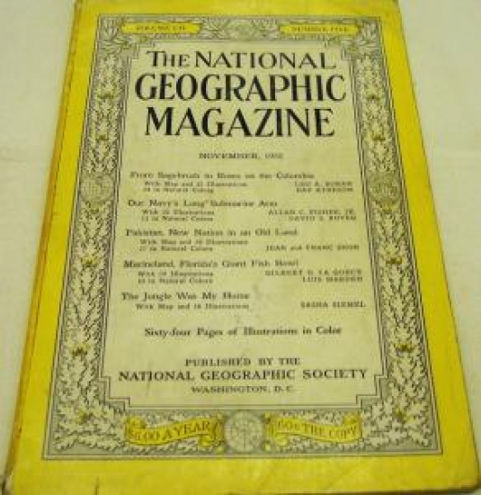 THE NATIONAL GEOGRAPHIC MAGAZINE NOVEMBER 1952 YILI AMERİKAN BASKI DERGİ