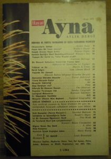 HAYAT AYNA AYLIK DERGİ SAYI :2. OCAK 1972