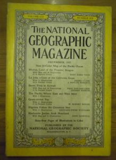 THE NATIONAL GEOGRAPHIC MAGAZINE 1952 YILI AMERİKAN BASKI DERGİ