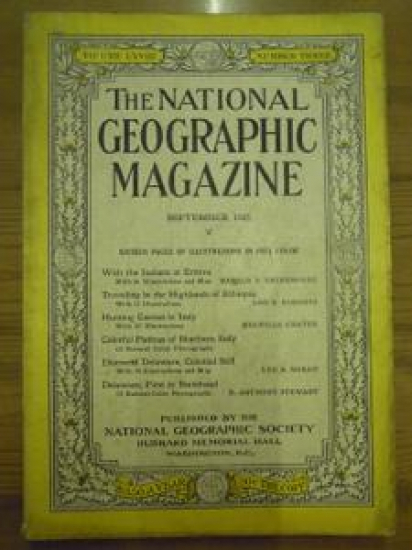 THE NATIONAL GEOGRAPHIC MAGAZINE SEPTEMBER 1935 YILI AMERİKAN BASKI DERGİ