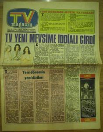 TV MAĞAZİN SAYI:45 YIL:2 19 EYLÜL 1977 HEY'İN HAFTALIK GAZETESİ .
