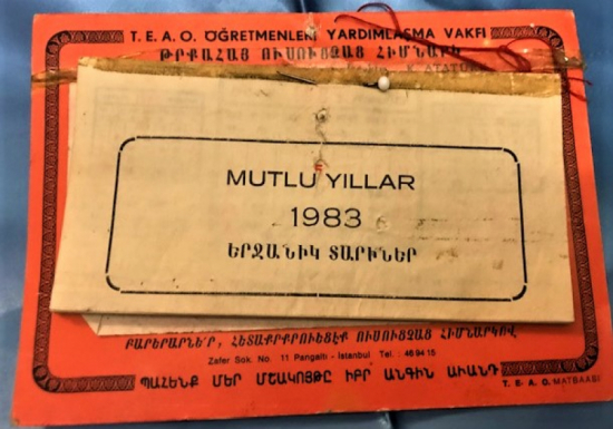 T.E.A.O ÖGRETMENLER YARDIMLAŞMA VAKFI 1983 YILI TAKVİMİ TÜRCE ERMENİCE