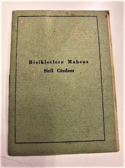 1961 BİSİKLETLERE MAHSUS SİCİL CÜZDANI MANİSA TRAFİK BÜROSU