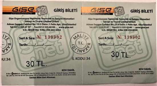 GİŞE ORGANİZASYON GİŞE NET ACIK BİLET 30 TL