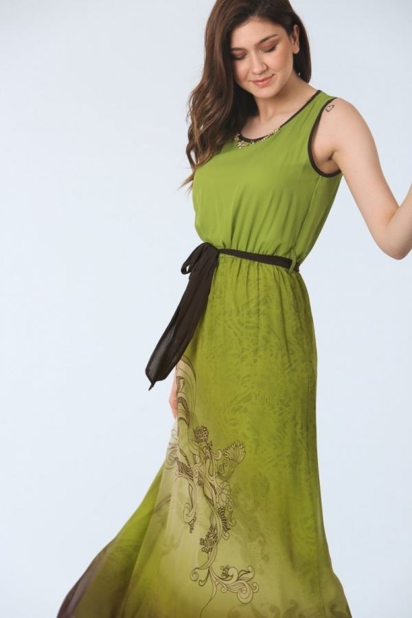 thumbBelden Kuşaklı Elbise - Yeşil