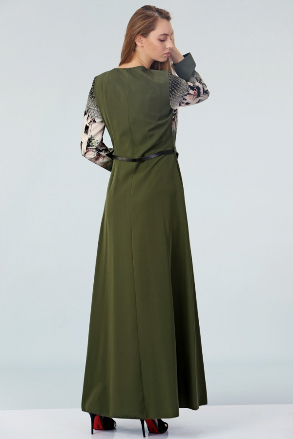 thumbBisiklet Yaka Kemerli Elbise - Yeşil