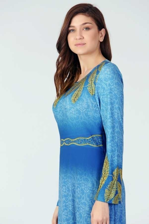 thumbTaş İşlemeli Elbise - Mavi