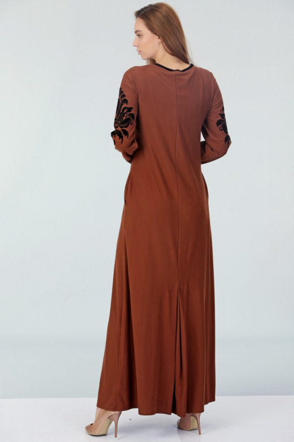 thumbTaşlı Uzun Elbise - Camel