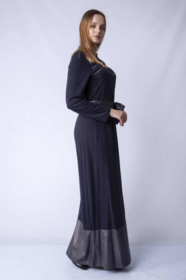 thumbHakim Yaka İşlemeli Elbise - Lacivert