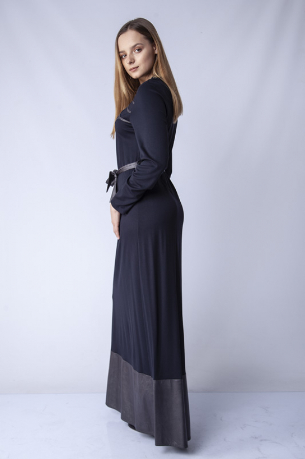 thumbHakim Yaka İşlemeli Elbise - Lacivert