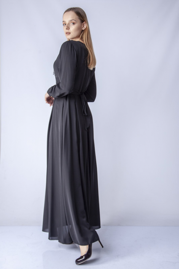 thumbTaş İşlemeli Abiye Elbise - Siyah