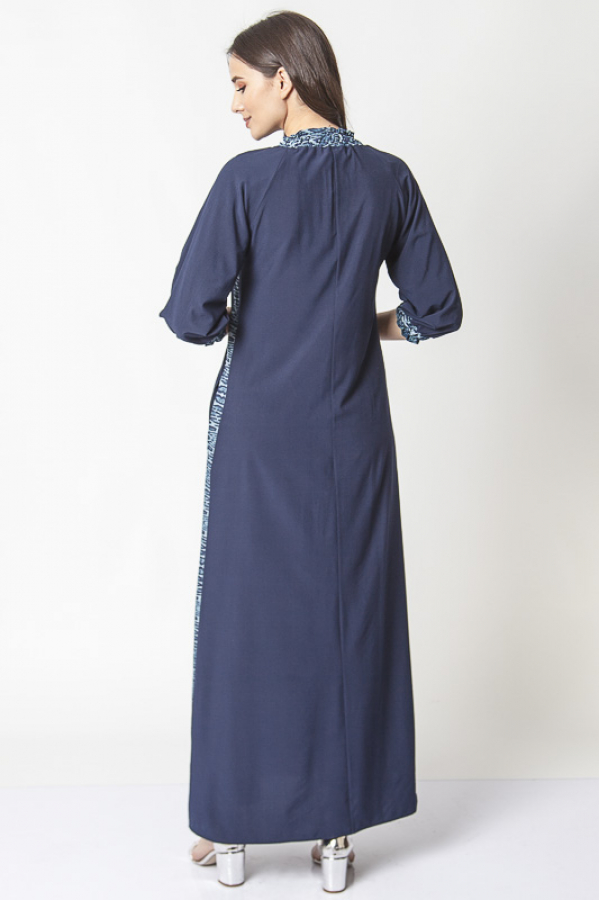 thumbCep Detaylı Yanı şerit Desenli Elbise - Lacivert