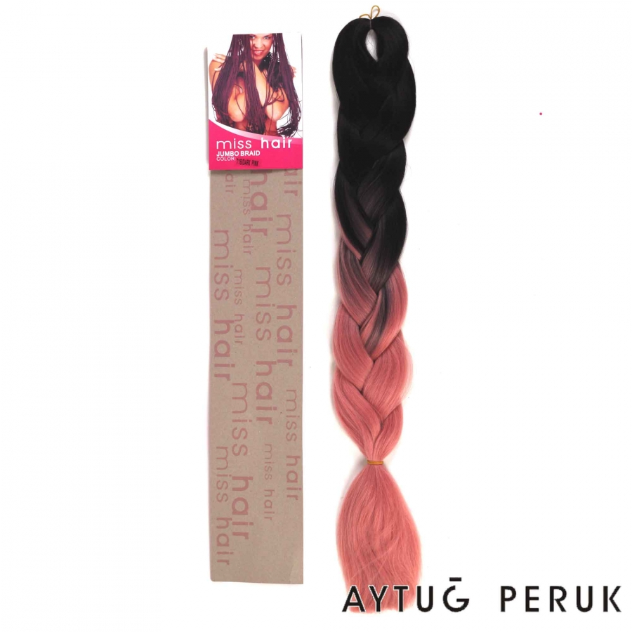 thumbMISS HAIR BRAID - T1B/DARK PINK - Zenci Örgüsü Saçı, Afrika Örgüsü Malzemesi,Rasta,Topuz Saçı