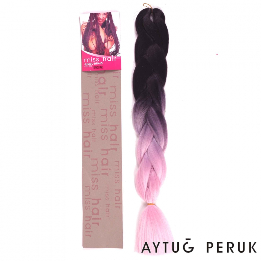 thumbMISS HAIR BRAID - T1B/POWDERY PINK - Zenci Örgüsü Saçı, Afrika Örgüsü Malzemesi,Rasta,Topuz Saçı