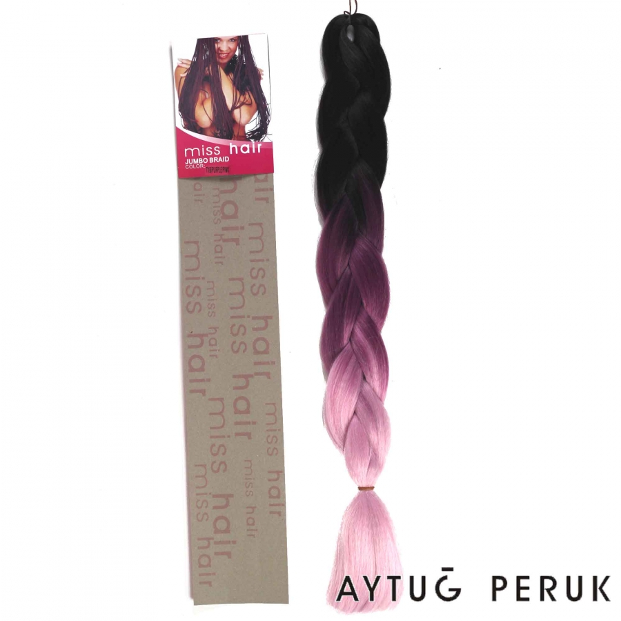 thumbMISS HAIR BRAID - T1B/PURPLE PINK - Zenci Örgüsü Saçı, Afrika Örgüsü Malzemesi,Rasta,Topuz Saçı