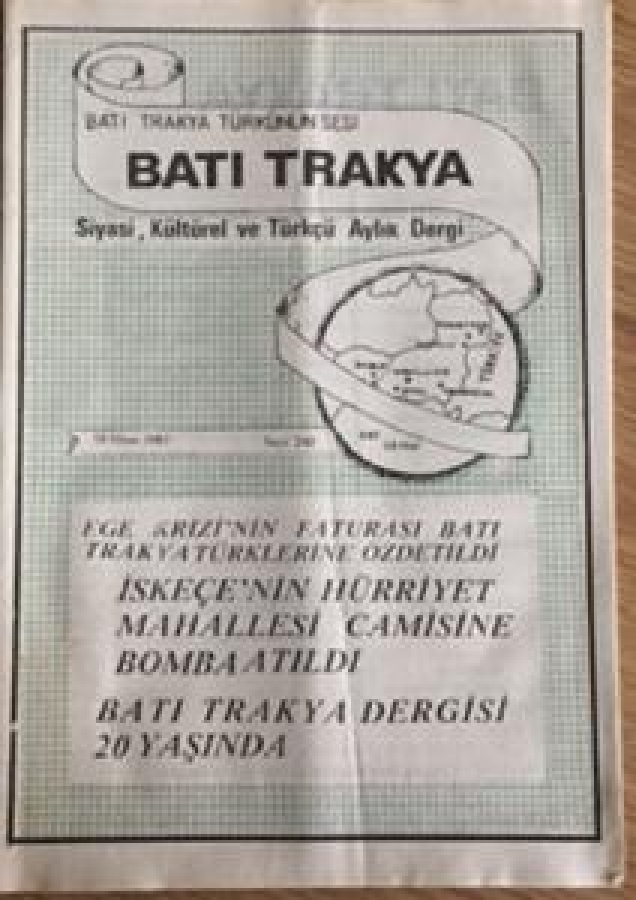 BATI TRAKYA TÜRKÜNÜN SESİ BATI TRAKYA SİYASİ,TÜRKCÜ AYLIK DERGİ SAYI 240 15 NİSAN 1987