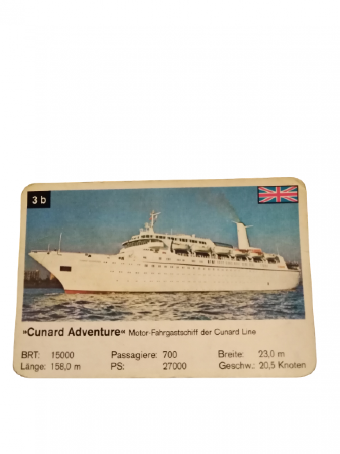 CUNARD ADVENTURE GREAT BRITAIN DENİZCİ KOLEKSİYONER OYUN KARTI İNGİLTERE