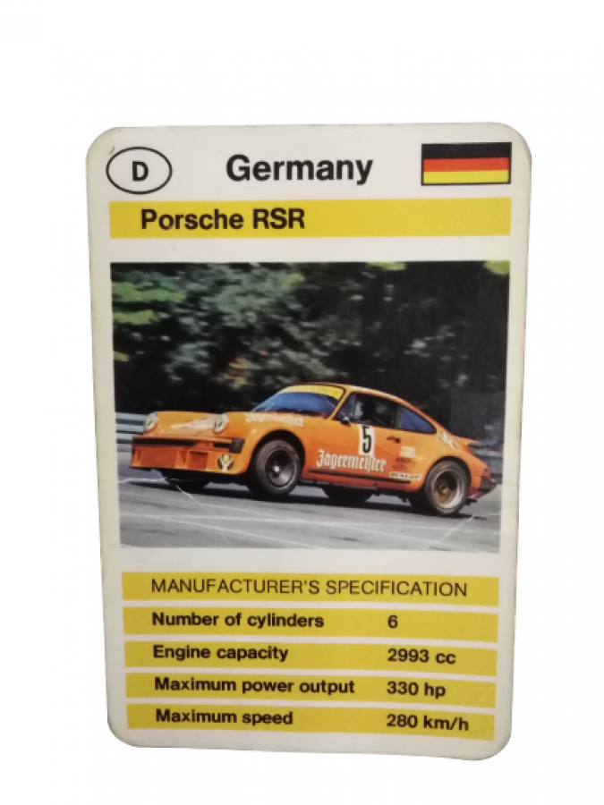 FX SCHMİD DUBREQ LİMİTED MANUFACTURER'S SPECIFICATION KARTON OYUN KARTI GERMANY PORSCHE RSR