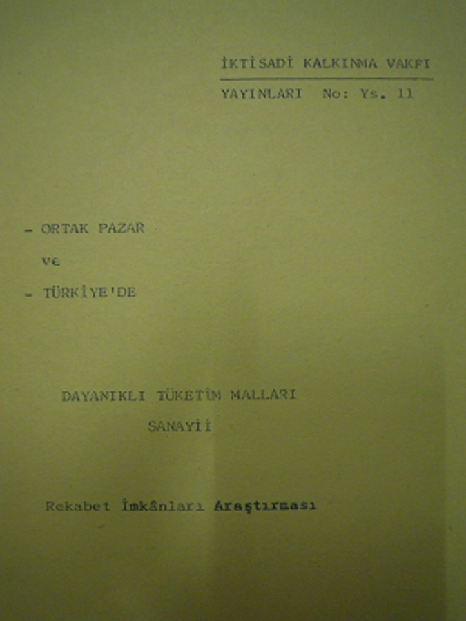 thumbİKTİSADİ KALKINMA VAKFI YAYINLARI Y.S. 11 NİSAN 1971