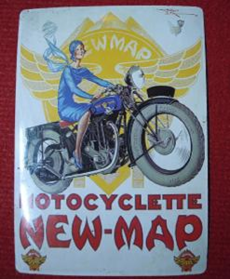 NEW - MAP MOTOCYCLETTE MARQUE 1997 MADE BY METAL ARTS B.V. REKLAM TENEKE TABELA