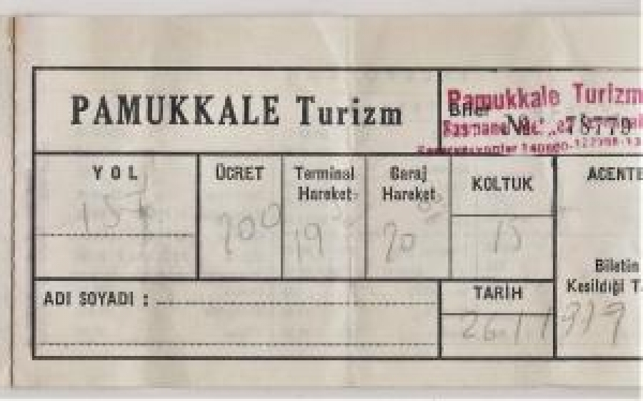 thumbPAMUKKALE TURİZM OTOBÜS BİLETİ İSTANBUL İZMİR ARASI 1979 YILI