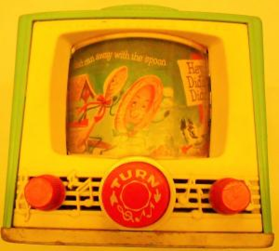 thumbPEEK A - BOO SCREEN FISHER . PRICE TOYS 1964 TELEVİZTON TV HAREKETLİ VE MÜZİKLİ