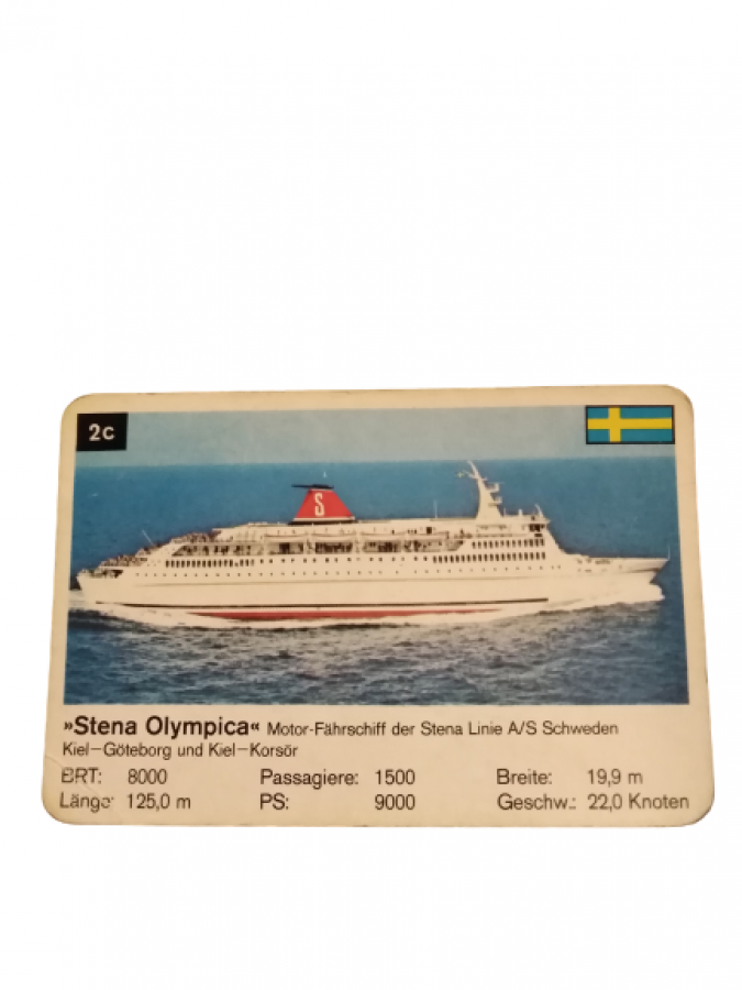 STENA OLYMPICA SCHWEDEN-KİEL GÖTEBORG DENİZCİ KOLEKSİYONER OYUN KARTI İSVEÇ