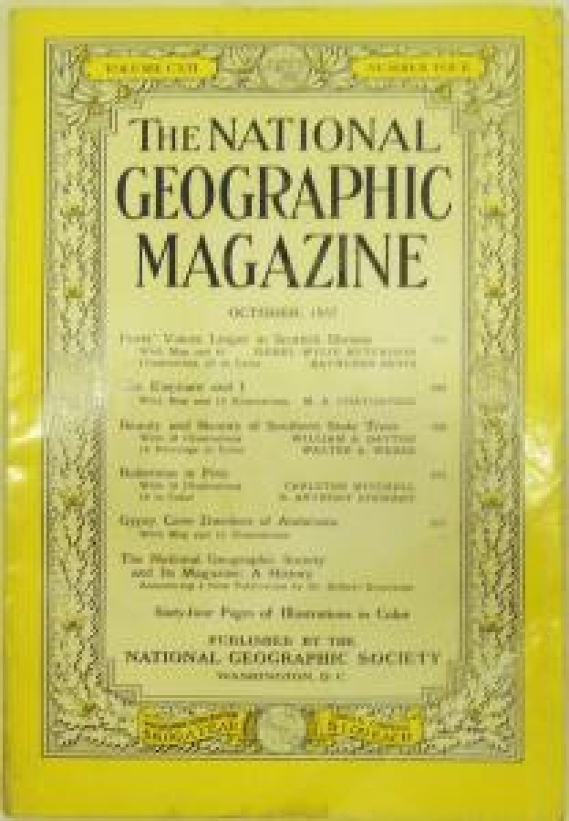 THE NATIONAL GEOGRAPHIC MAGAZINE 1957 YILI AMERİKAN BASKI DERGİ