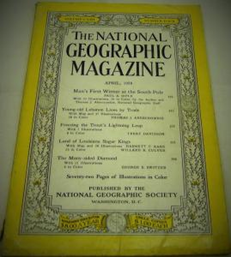 THE NATIONAL GEOGRAPHIC MAGAZINE APREL 1958 YILI AMERİKAN BASKI DERGİ