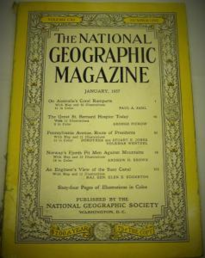 THE NATIONAL GEOGRAPHIC MAGAZINE JANURY 1957 YILI AMERİKAN BASKI DERGİ