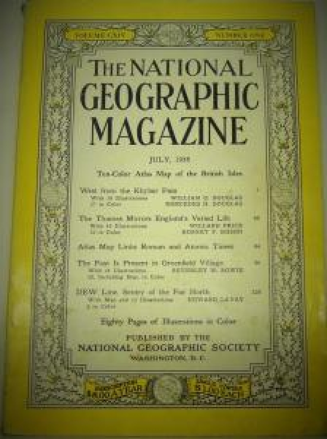 THE NATIONAL GEOGRAPHIC MAGAZINE JULY 1958 YILI AMERİKAN BASKI DERGİ